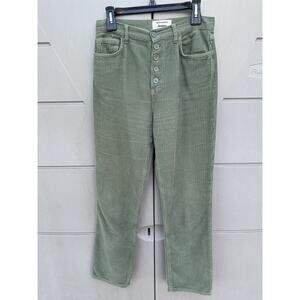 Reformation Pants Cynthia Button Fly High Rise Straight Moss Corduroy Womens 27